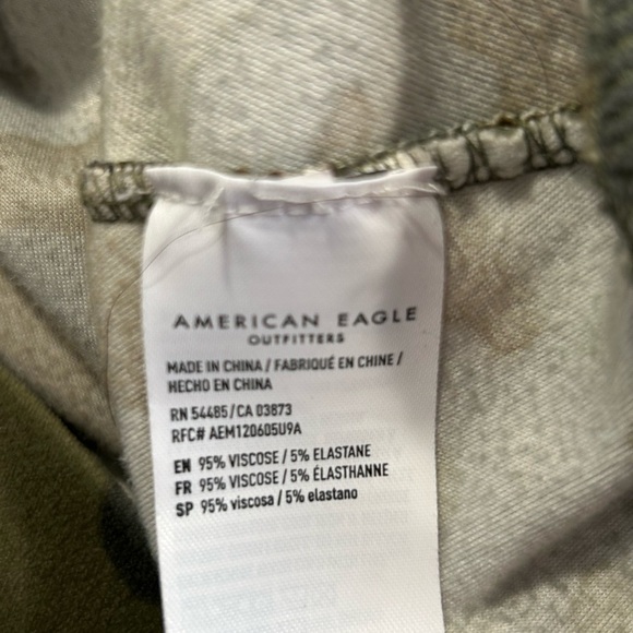 American Eagle Outfitters XS Pullover Gr/Br Camo Pullover Sweatshirt With Hood - Picture 5 of 7